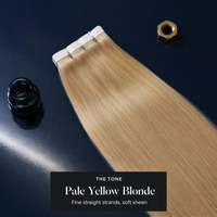 Base tissée de cheveux humains blonds jaune pâle, lisses, pour échantillons de studio de coloration
