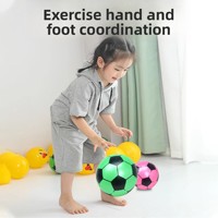 Mini ballon de football en PU souple, design personnalisé, anti-stress, en PVC gonflable, pour sports de plein air et plage