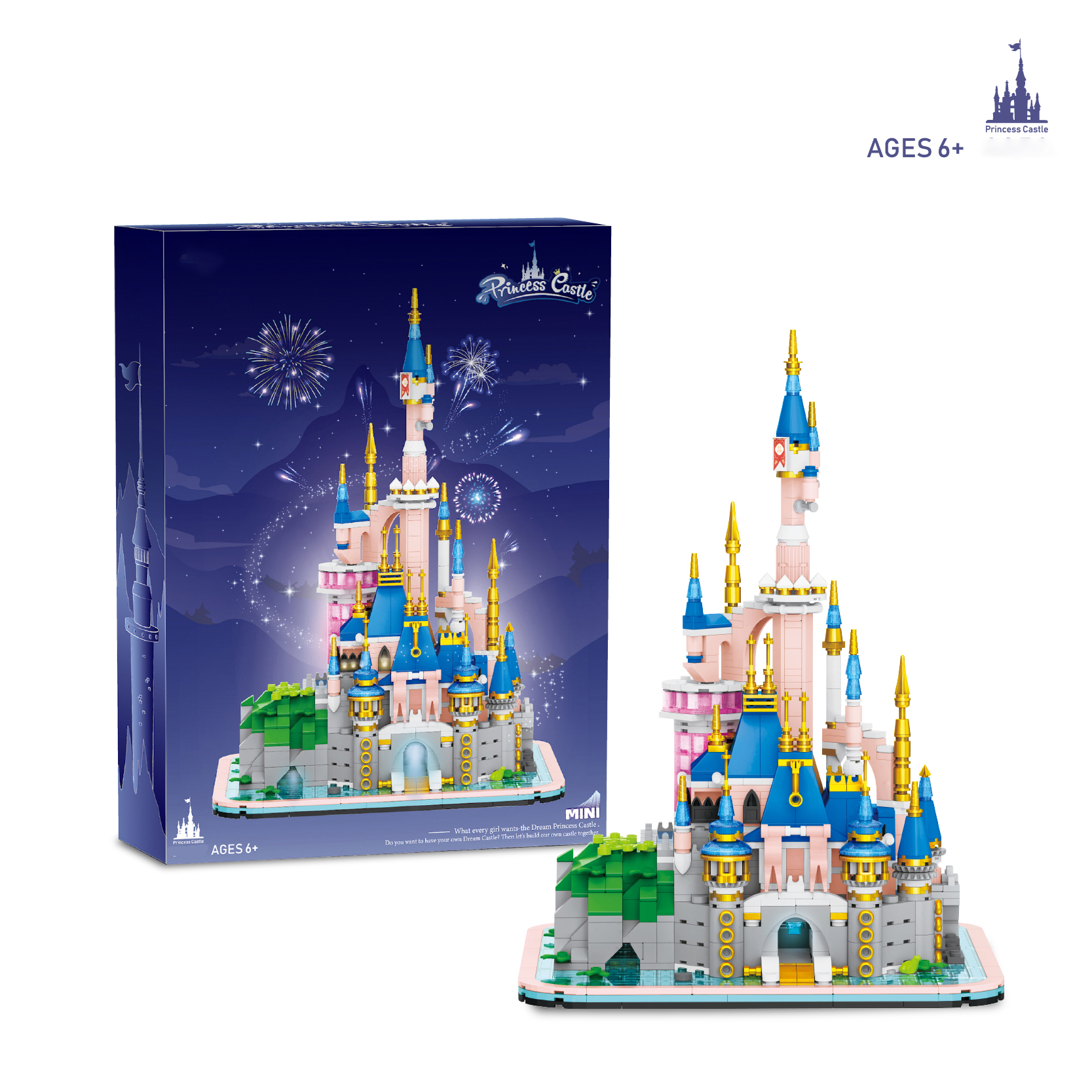 Mini Illuminated Princess Castle - Fantasy Building Block Toy, image size:1667x1667