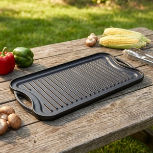 Plaque de cuisson rectangulaire <span class=keywords><strong>en</strong></span> fonte noire à revêtement antiadhésif pour huile végétale, prix abordable - Product Image 1
