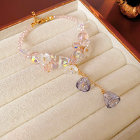 Ensemble de bijoux Dopamine haut de gamme, collier ras du cou à pampilles en cristal de fleurs, mode élégante et douce, accessoire pour femmes