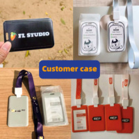 Ensemble porte-badge coulissant personnalisé ODM/OEM avec cordon, étui rigide en ABS pour carte d'identité, sangle réglable pour entreprise/étudiant