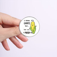 Spedizione Diretta di Badge Rotondi Personalizzati Stampati, Spille Personalizzate con Cartoni Animati, Citazioni Ispiratrici, Figure di Animali e Piante