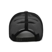 Gorra Trucker con Estampado de Diente de León Colorido, Parte Delantera Negra, Malla Trasera, Letras Flocadas, Visera Curva, Estilo Urbano, Logotipo Personalizado