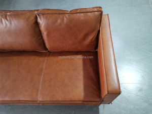 أريكة زاوية تشيسترفيلد إيطالية حديثة من الجلد الأصلي، أثاث غرفة معيشة كلاسيكي فاخر بثلاثة مقاعد - Product Image 5