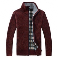 Pull Homme Grande Taille Automne Hiver - Manteau Décontracté en Maille Épaisse Doublé à Col Montant