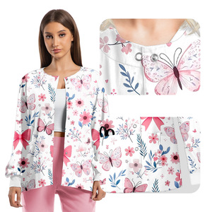 HZMNOI Women Hospital Uniform Set Split Design Moisture Wicking Woven Fabric Casual Comfortable Workwear for Nurses Doctors - Product Image 2