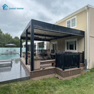 Pergola Motorizzata in Alluminio Sweet Home per Esterni con Porta Scorrevole in <span class=keywords><strong>Vetro</strong></span> e Illuminazione LED per Terrazza e Gazebo - Product Image 2