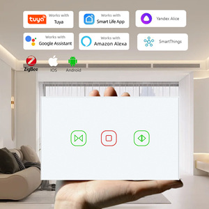 Zigbee Smart Touch Curtain Switch Panel 2.4Ghz Battery Powered Tuya Alexa Voice Control For Smart Home Automation - Product Image 1