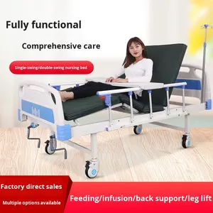 घर के उपयोग के लिए बैक लेग ऊंचाई एकल/डबल नर्सिंग बेड के साथ अस्पताल शैली की होम केयर मैनुअल मेडिकल बिस्तर - Product Image 3