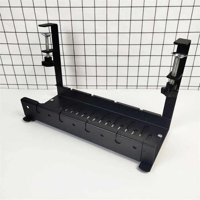 No Drill Under Desk Cable Management Tray Retractable Power Strip Cord Holder for Wire Management