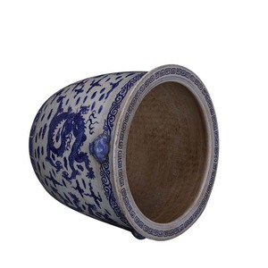 Vasi <span class=keywords><strong>di</strong></span> drago blu e bianco <span class=keywords><strong>in</strong></span> ceramica antichi dipinti a <span class=keywords><strong>mano</strong></span> antichi ornamenti a cilindro <span class=keywords><strong>in</strong></span> ceramica per la decorazione d'interni - Product Image 5