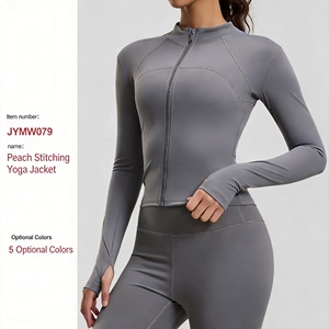 Chaqueta Deportiva de Yoga para Mujer, Ajustada, de Secado Rápido, con Cierre Completo, de Nailon y Elastano, para Gimnasio, Yoga, Correr, Ciclismo, Entrenamiento Físico - Product Image 1