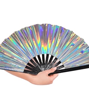 Abanicos de Bambú Pintados con Diseño Holográfico para Mujeres, Abanicos Plegables Grandes para Regalos Empresariales, Festivales, Decoración del Día del Orgullo - Product Image 3