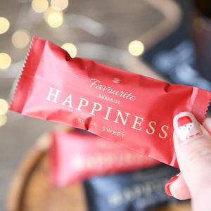 Sachets individuels en aluminium scellables pour bonbons, nougats, biscuits et chocolats, avec impression de motifs personnalisés par transfert thermique - Product Image 1