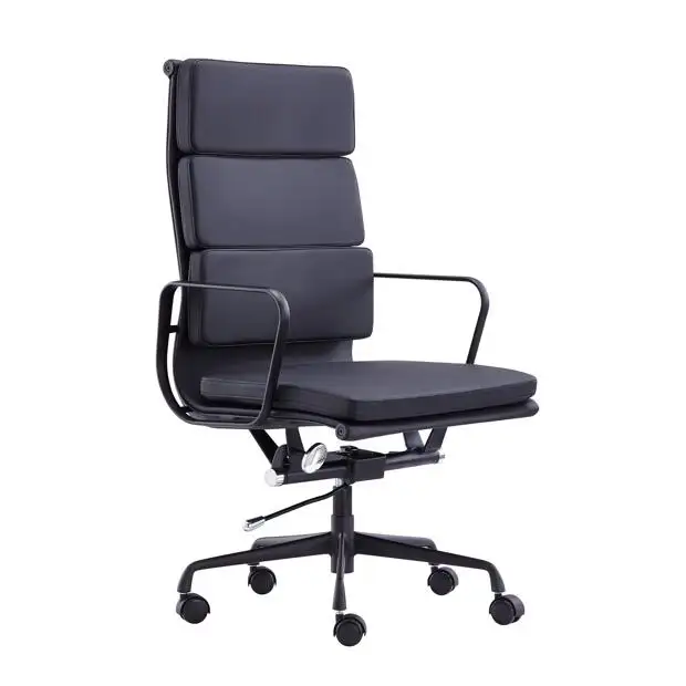 High Back Aluminium Black Matte Manager Drehbarer Büro-Leders essel für den Verkauf