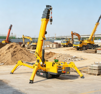 Grue araignée à chenilles en caoutchouc, sans dommages pour le sol asphaltré et la surface décorative.