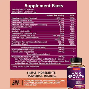Cápsulas para el Crecimiento del Cabello Natural OEM/ODM, Ricas en <span class=keywords><strong>Biotina</strong></span>, Multivitaminas, Minerales, Ácido Fólico y Colágeno - Product Image 4