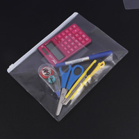 Foska Papeterie Bureau A4 A5 Zip Lock Design Transparent Étanche PVC Document Enveloppe Dossiers De Remplissage Sacs avec Poche D'étiquette