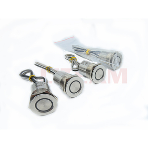 Interruptor de botón táctil de 22mm, 19MM y 16MM con cable, interruptor de botón pulsador negro de Metal resistente al agua, interruptor piezoeléctrico de Metal de acero inoxidable IP68 - Product Image 4