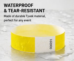 Bracelets d'événement Tyvek numérotés séquentiellement, étanches et résistants aux déchirures, pour fêtes - Product Image 4