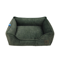 Lit pour chien rectangulaire de luxe en tissu technique PET recyclé certifié GRS, lavable en machine, facile à nettoyer avec fond antidérapant