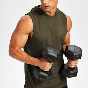 Custom Cotton Sleeveless Gym <b>Hoodie</b> For Men O Neck Fitness <b>Workout</b> Training Bodybuilding <b>Hoodie</b> With Logo Printing - Product Image 4
