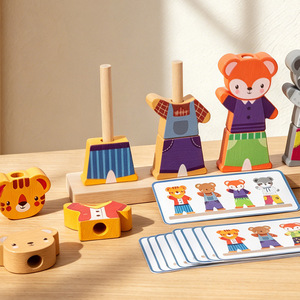 Giocattolo in Legno Personalizzato, Gioco Montessori in Legno, <span class=keywords><strong>Puzzle</strong></span> Interattivo Orso da Vestire, Educativo per lo Sviluppo Cognitivo e delle Abilità Motorie Fini per Bambini - Product Image 6