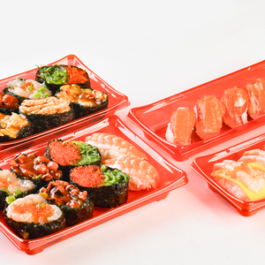Lesui Disposable Pet Plastic Sushi Tray <strong>Container</strong> Japanese Sushi Takeaway Packaging Box With Lid - Product Image 3
