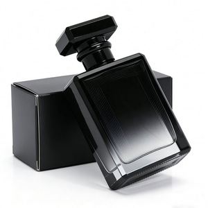 ขวดน้ำหอมแก้วสีชาขนาด 30 มล. 50 มล. 100 มล. แบบปากจีบพร้อมฝาสีดำ - Product Image 1