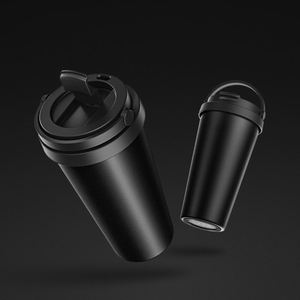 500ml Double Wall Insulated <b>Coffee</b> Mug Stainless Steel Water <b>Bottle</b> With Handle Lid - Product Image 2