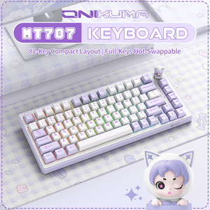 Wireless Keyboard ONIKUMA MT707 Tri-Mode 2.4G Mint Switches RGB ABS Injection Molding 82-key Diy Custom Computer Mini Keyboard - Product Image 2