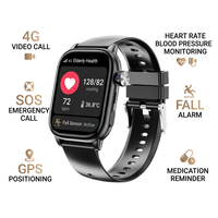 Montre connectée GPS 4G pour personnes âgées H36XG, appel SOS, appel vidéo, fréquence cardiaque, pression artérielle, température, alarme de chute, rappel de médicaments, WiFi