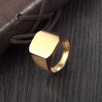 Kunden spezifischer Großhandel Edelstahl ring Herren rohling, Herren quadratischer glatter Edelstahl schmuck ring