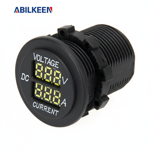 อะบิลคีน ดิจิตอลโวลต์มิเตอร์คู่ 12V DC จอแสดงผล LED เครื่องวัดแรงดันไฟฟ้าและกระแสไฟฟ้า สำหรับรถยนต์ มาตรวัดบนแผงหน้าปัด วัสดุ ABS มาตรฐาน IP65 - Product Image 1