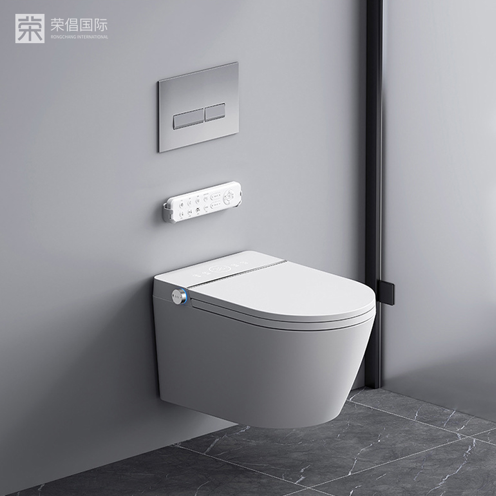 Luxury Wall Mounted Wall Hung Toilet Hidden Water Tank Bathroom Electric Automatic Wall Mounted Smart Toilet