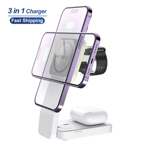 <span class=keywords><strong>Cargador</strong></span> inalámbrico Flexible15W Max con control de luz LED suave Estación de carga inalámbrica 3 en 1 para <span class=keywords><strong>iPhone</strong></span> <span class=keywords><strong>airpods</strong></span> e <span class=keywords><strong>iwatch</strong></span> - Product Image 1