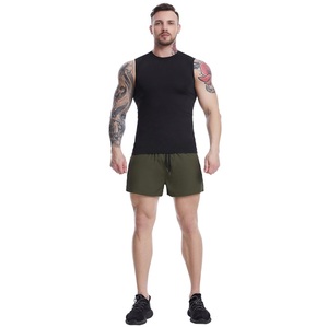 Custom Gym Knitted Sporty Black and White Sleeveless Quick Dry Breathable Running <b>Compressed</b> Workout Tank Top for Men - Product Image 3