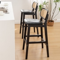 Tabouret de bar en bois massif au design moderne pour restaurant et usage domestique, chaise haute de qualité commerciale