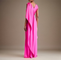 Robe longue en satin pour femmes avec 1 manche Robes de soirée élégantes noires et roses Robes de soirée pour vêtements élégants pour femmes
