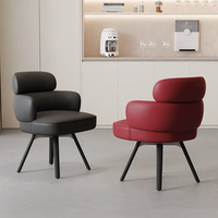 Ensemble table et chaises de salle à manger pivotantes de style italien moderne urbain, pieds en fer, revêtement en cuir, écologique, pour maison, bureau, entrepôt