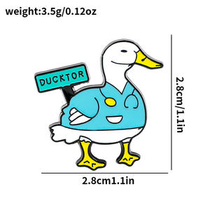 دبابيس تلطيخ للدبابيس طبيب دبوس بطة لطيف سماعة طبية طبية بالمينا المعدنية والحيوان العلمي بالمينا - Product Image 6