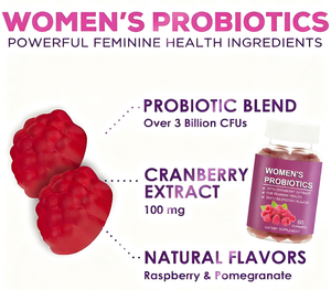 Integratori di probiotici in caramelle gommose senza zucchero con estratto di mirtillo rosso per donne, marca personalizzata OEM. - Product Image 2