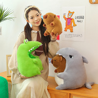 Nouveaux produits en gros du fabricant : Peluches amusantes de crocodile et capybara, coussins pour filles, cadeaux pour enfants