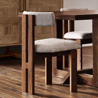 Chaise de salle à manger moderne scandinave contemporaine, modèle rembourré en bois massif incurvé, boucle pour restaurant, événements, hôtel CH-025