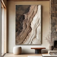 Grande peinture sur toile faite à la main, texture 3D, art mural abstrait neutre pour le salon, la chambre à coucher, la décoration de la maison