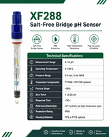 Sensor pH Jembatan Bebas Garam Suhu Tinggi 130C XF288 Elektroda Anti-penyumbatan untuk Pemantauan Klor-Alkali dan Sulfida