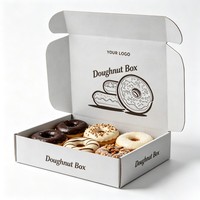 Boîte à donuts rectangulaire de qualité alimentaire, pliable, résistante à la graisse, pour gâteaux, macarons, pâtisseries, cupcakes, emballage pour boulangerie