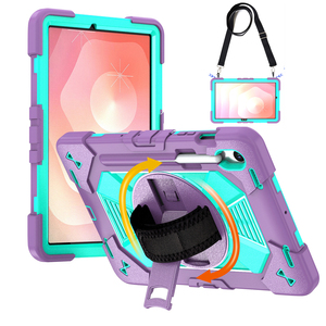 เคสแท็บเล็ตแบบสามชั้นสำหรับซัมซุงกาแล็กซีแท็บ S10 Lite S10 FE S9 FE Tab S9, ฝาครอบป้องกันพร้อมขาตั้งแบบหมุนได้ - Product Image 1
