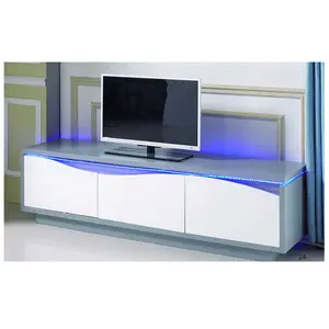 Tv Stand Modern White Led Light Table With Lighting